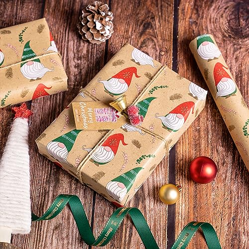 RUSPEPA Christmas Wrapping Paper Jumbo Roll Kraft Paper, Christmas Tree Design, 30 in x 100 ft U53088