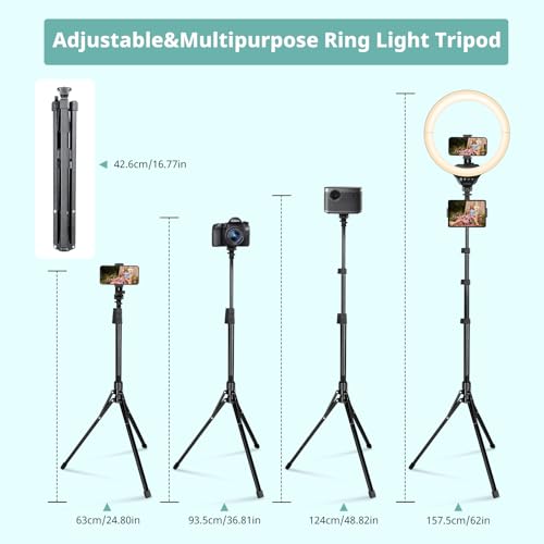 Aureday 14'' Selfie Ring Light with 62'' Tripod Stand and Phone Holder W597