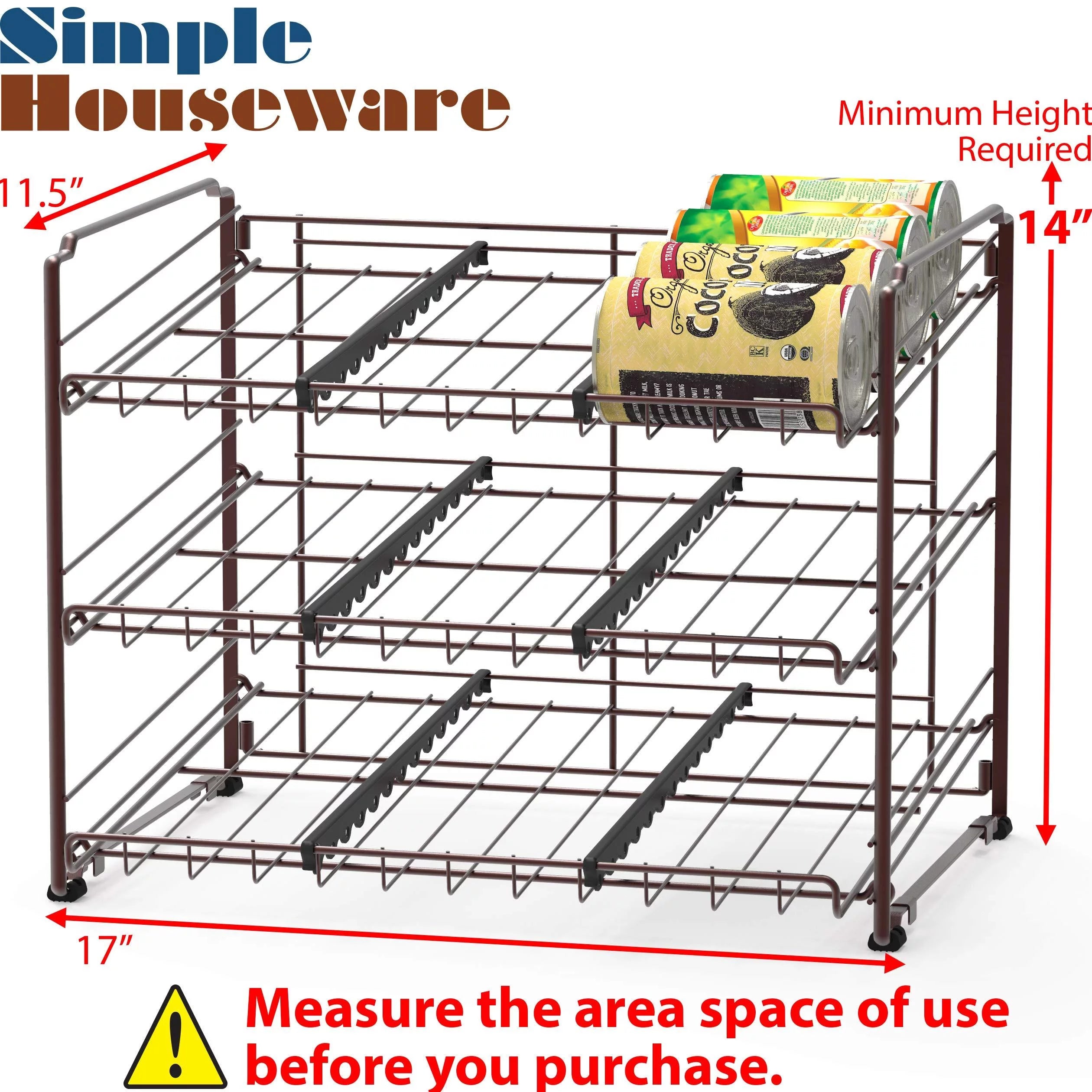 Simple Houseware Stackable Can Rack Organizer, Bronze U350010