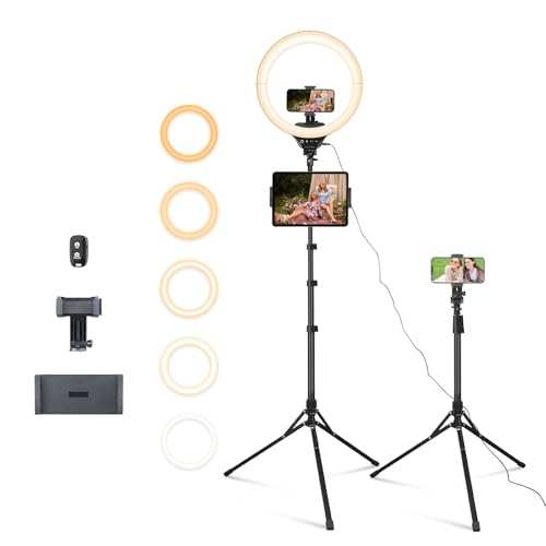 Aureday 14'' Selfie Ring Light with 62'' Tripod Stand and Phone Holder W597