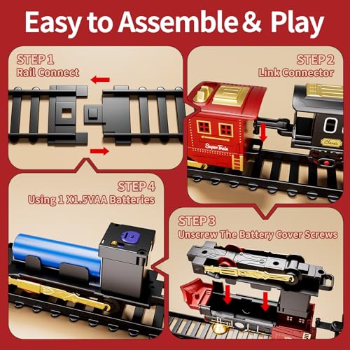Christmas Train Set with Lights and Sound for Kids Ages 4-8 C174