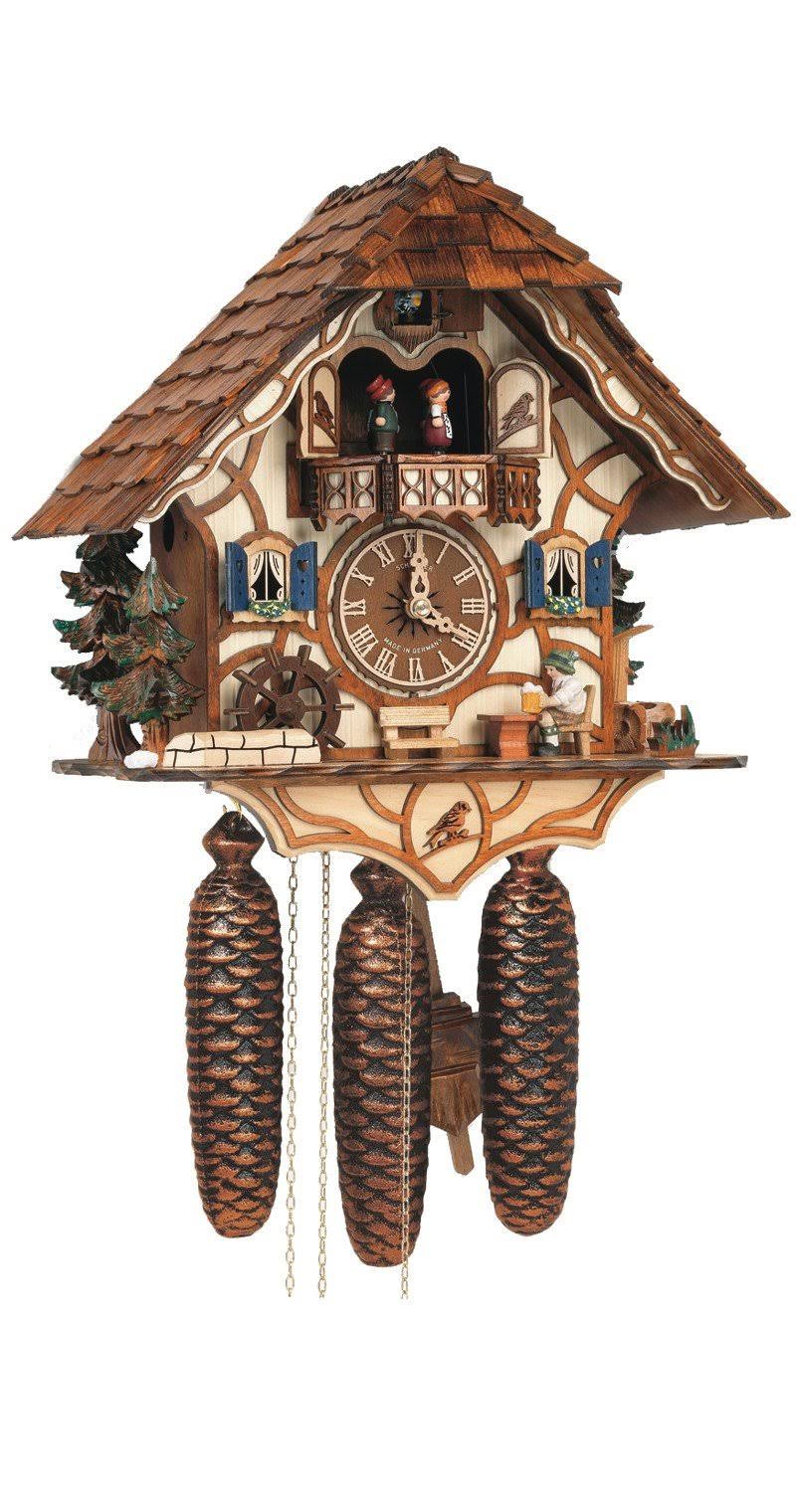 Cuckoo Clock - 8-Day Black Forest Chalet with Beer Drinker - Schneider - Megean