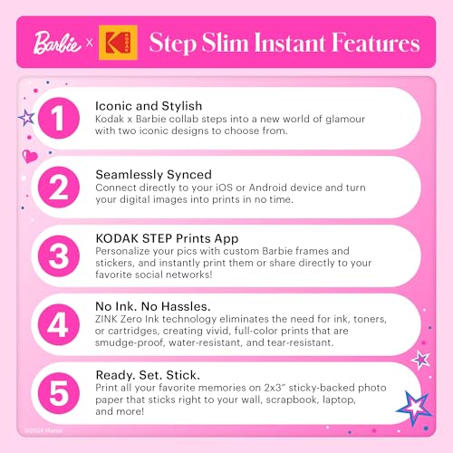 KODAK Step Instant Smartphone Photo Printer - Portable Wireless Zink 2x3" - White G38776