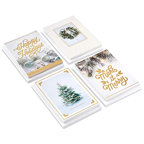 Hallmark Boxed Christmas Cards, White and Gold (40 Cards with Envelopes) G421919