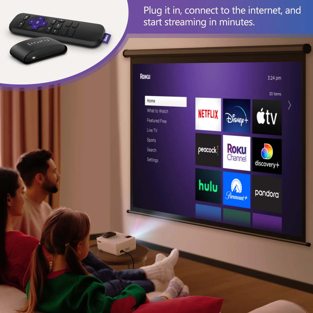 VANKYO Leisure 470 HD Mini Projector with Roku Express Streaming Player W214069