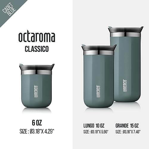 WACACO Octaroma Classico Vacuum Insulated Coffee Mug, Double-wall Stainless Steel, 6 fl oz, Carmine Red Z33030
