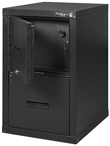 FireKing® FireShield 22" Vertical 1-Drawer File Cabinet and Safe, Black Stone Z8493