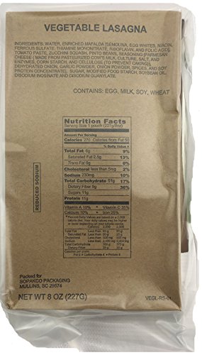 SOPAKCO Sure-Pak MRE Reduced Sodium Emergency Ration Meals, 14 Pack V754301