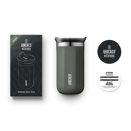 WACACO Octaroma Classico Vacuum Insulated Coffee Mug, Double-wall Stainless Steel, 6 fl oz, Carmine Red Z33030