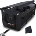 Fortem Car Trunk Organizer, Foldable COVER, Non-Slip Waterproof Bottom, Straps, Cargo Storage (3 Compartments, Black)