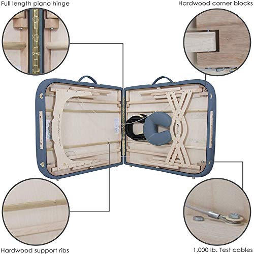 EARTHLITE Premium Portable Massage Table Package SPIRIT with Flex-Rest Face Cradle & Strata Face Pillow, Carry Case, Made in USA E382
