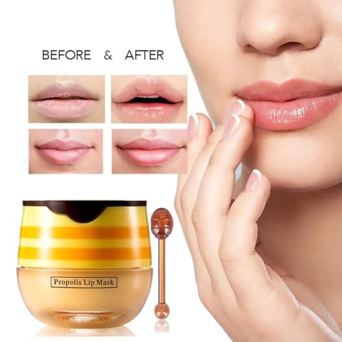 6 PCS Bee Lip Balm Honey Pot Propolis Lip Mask Moisturizing W289
