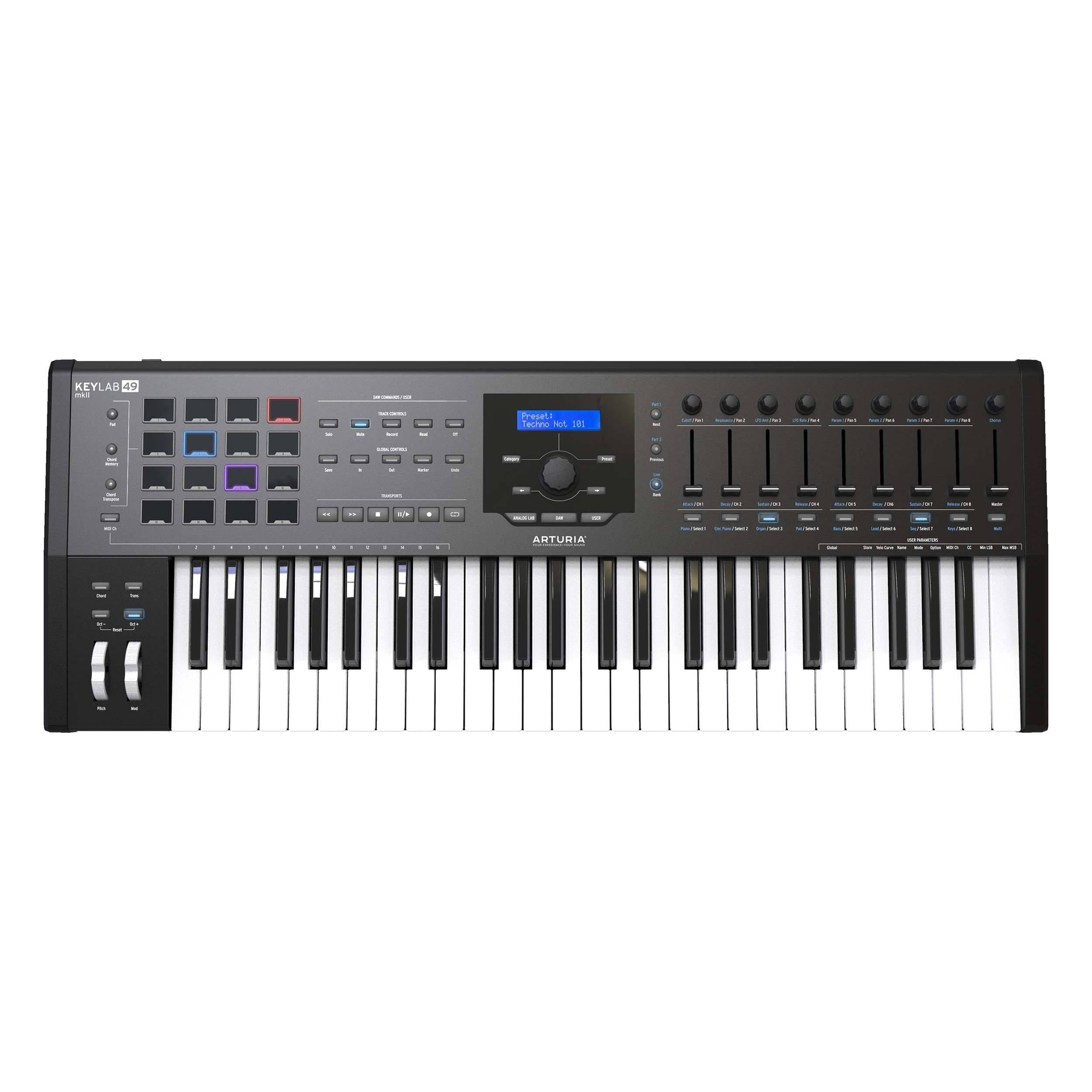 Arturia KeyLab 49 MKII Keyboard Controller (Black) - Megean