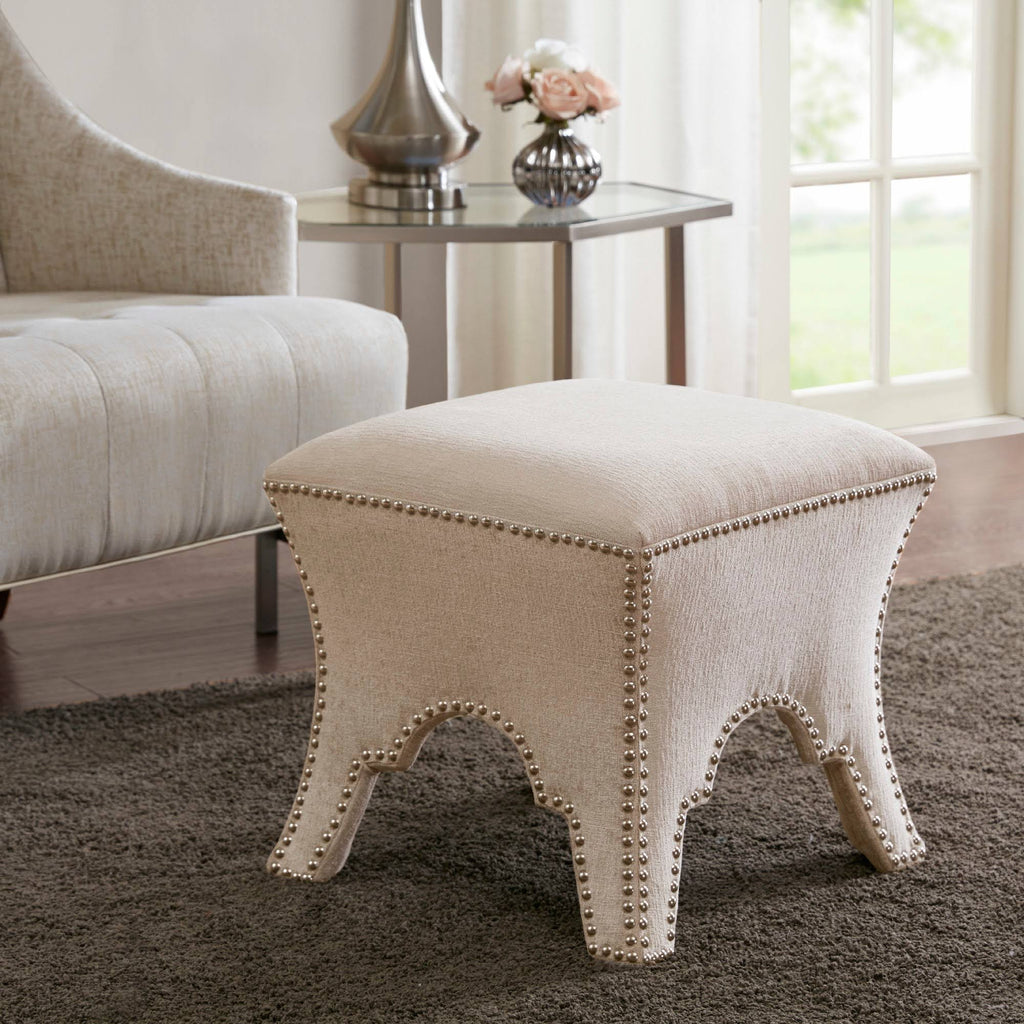 Madison Park Cream Eliza Ottoman L910428