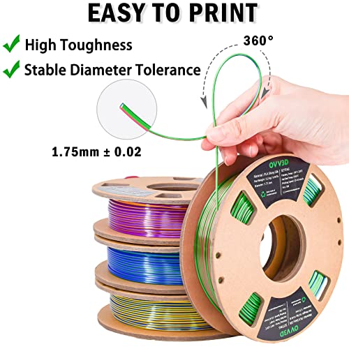 OVV3D Wood PLA Filament Bundle 1.75mm 200g 4 Pack Y521193
