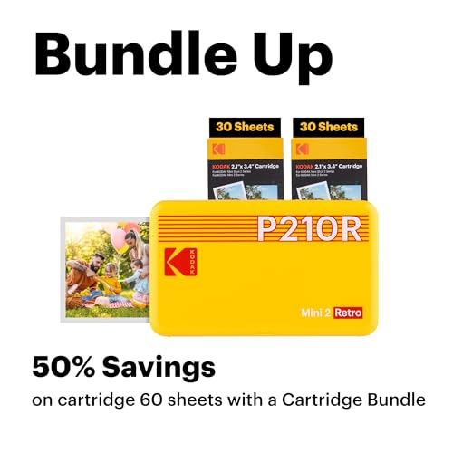 Kodak Mini 2 Retro 4PASS Portable Photo Printer, White L11307