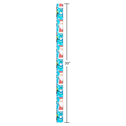 American Greetings Kids Christmas Wrapping Paper Set, 120 sq ft, 4 Rolls with Bows and Tags I837576