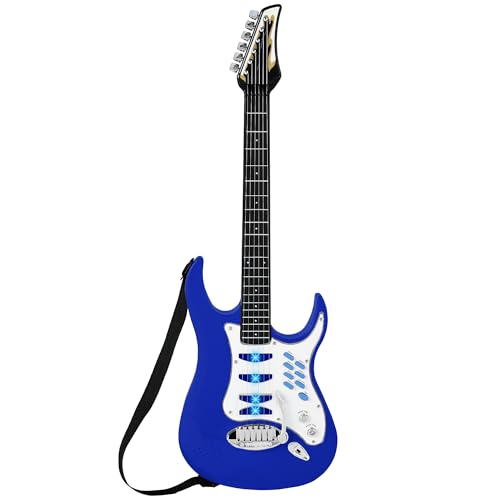 Kids Electric Musical Guitar Play Set Toy Starter Kit with Microphone and Amp - Blue B982
