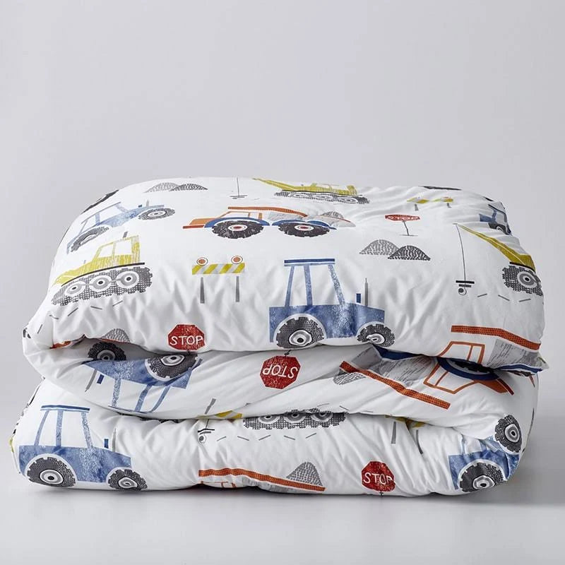 Company Kids by The Company Store Construction Zone Organic Cotton Percale Full/Queen Comforter Y15377