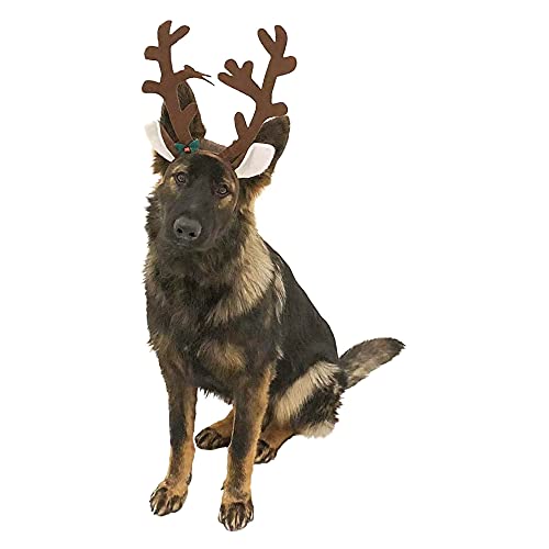 Midlee Brown Reindeer Antlers Headband Pet Christmas Costume Large H2849