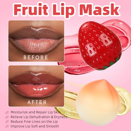 6 PCS Mini Bee Lip Balm Fruit Pot Set for Teens Girls K98258
