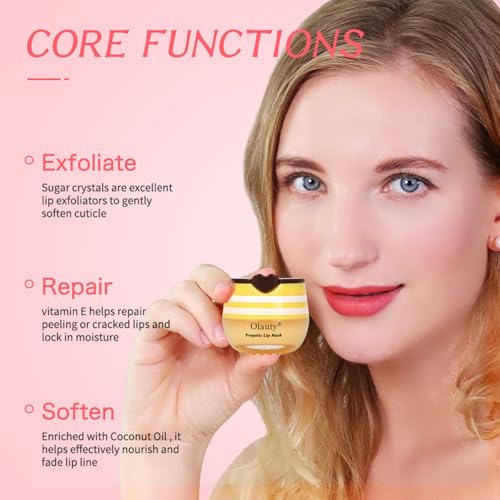 6 PCS Bee Lip Balm Mask Honey Pot, Moisturizing Overnight Lip Care M561365