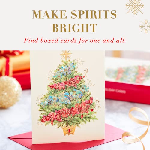 Papyrus Boxed Christmas Cards with Envelopes, Christmas Trees, 14-Count C8880