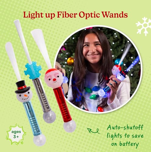 Christmas Fiber Optic Wands Light Up LED Holiday Toy 3 Pack D684165