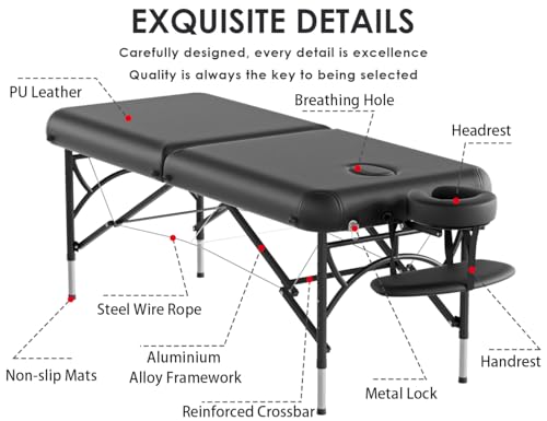 CLORIS 84" Portable Massage Table with Carrying Bag Z191211