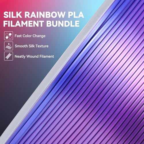 JAYO 3D Printer Filament Bundle, PLA Silk Multicolor 1.75mm, 8 Rolls 2kg G112230