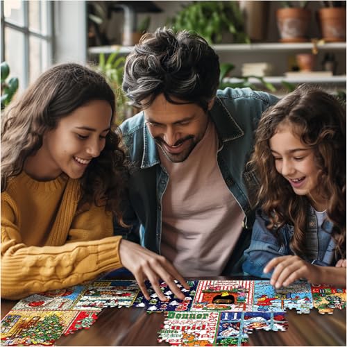 White Mountain 1000 Piece Jigsaw Puzzle Winter Christmas Holiday for Adults and Kids M329