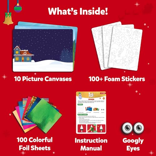 Skillmatics Foil Fun Christmas Ornaments, Mess Free Art Craft Kit for Kids Ages 4-9 S207