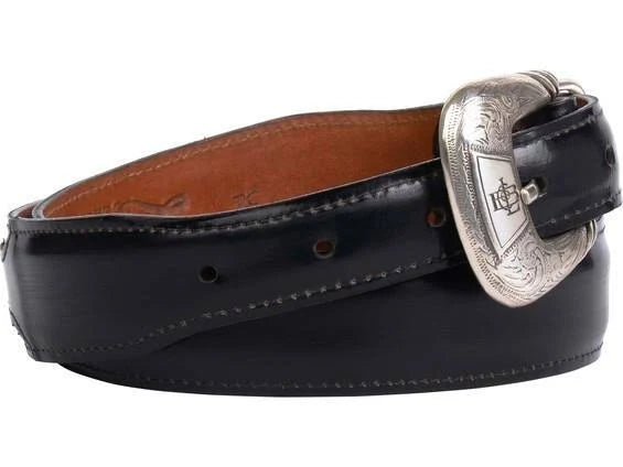 Lucchese Men's Hobby Stitch Tapered Goat Belt, Black T97051