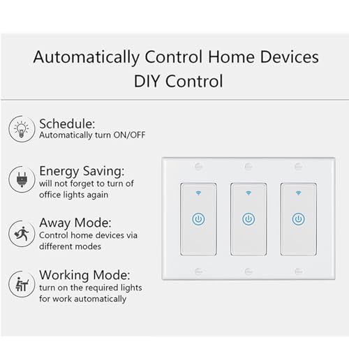 Zigbee Paddle Touch Smart Switch, Alexa and Google Home Compatible, Neutral Wire Required Y846