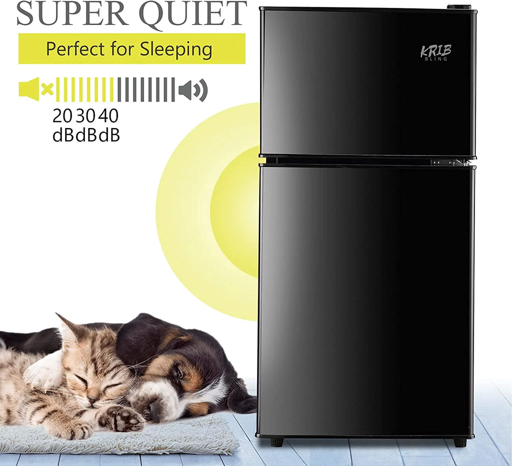 GGTB 3.2 Cu ft Two Door Mini Fridge with Freezer, Black Y16857
