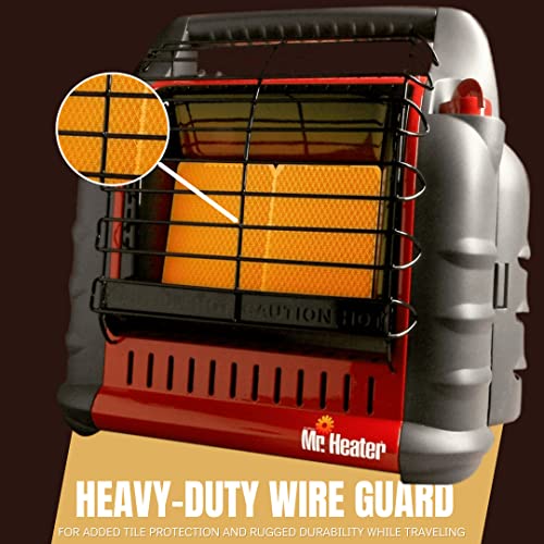 Mr. Heater Portable Big Buddy Propane Heater with 10-Feet Hose and Tank Refill Adapter Bundle P216