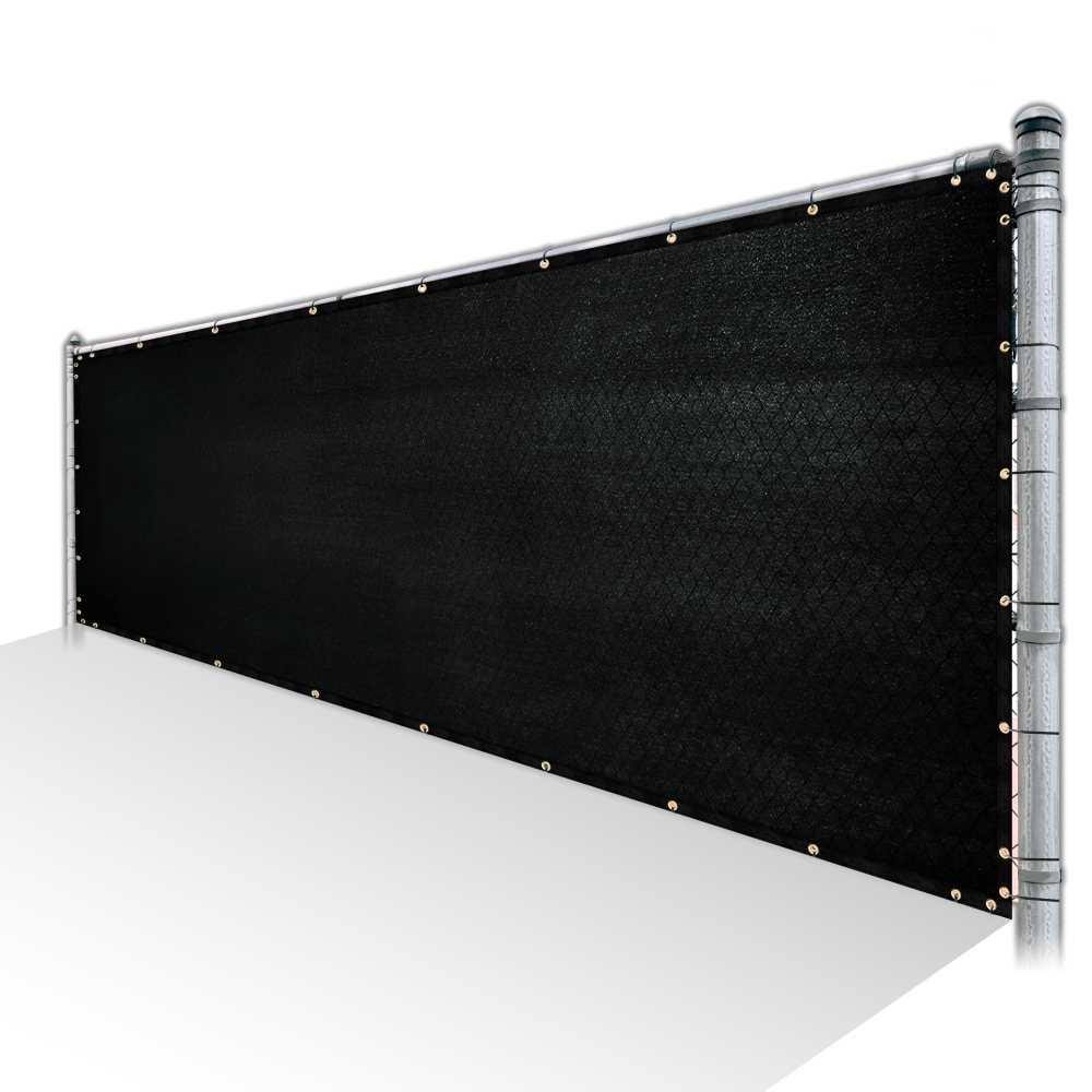 ColourTree 4 ft. x 195 ft. Black Privacy Fence Screen HDPE Mesh Screen with Reinforced Grommets for Garden Fence (Custom Size)