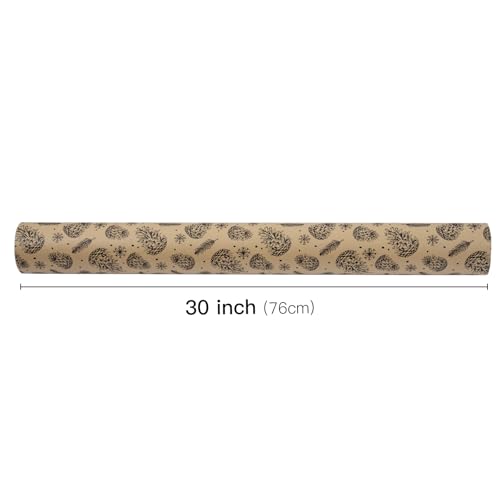 RUSPEPA Christmas Wrapping Paper Jumbo Roll Kraft Paper, Christmas Tree Design, 30 in x 100 ft U53088