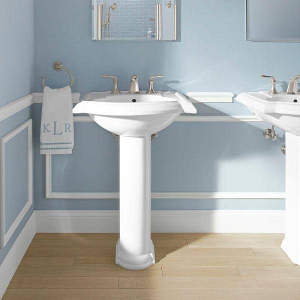 Kohler K-2286-8-0 Devonshire 24x22 Pedestal Bathroom Sink White Z793021