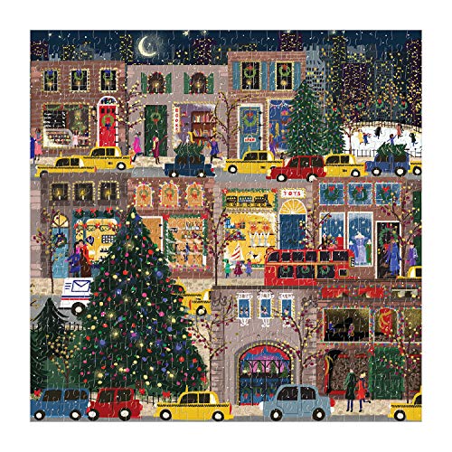 Galison Winter Lights Foil Puzzle, 500 Pieces, 20" x 20" Holiday Jigsaw Puzzle P8985