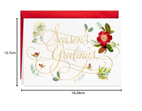 Hallmark Boxed Holiday Cards, Floral Season's Greetings (40 Cards with Envelopes) L145170