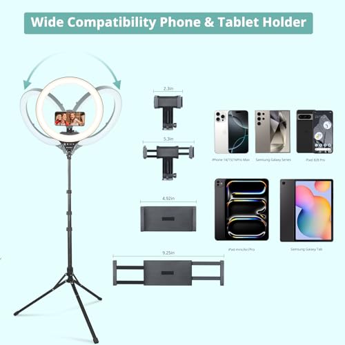 Aureday 14'' Selfie Ring Light with 62'' Tripod Stand and Phone Holder W597
