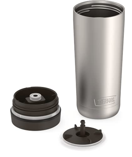 THERMOS ALTA SERIES Stainless Steel Tumbler 18 oz, Matte Steel/Espresso Black U63813