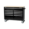 Husky 46 in. 9-Drawer Mobile Workbench with Solid Wood Top, Black - Megean