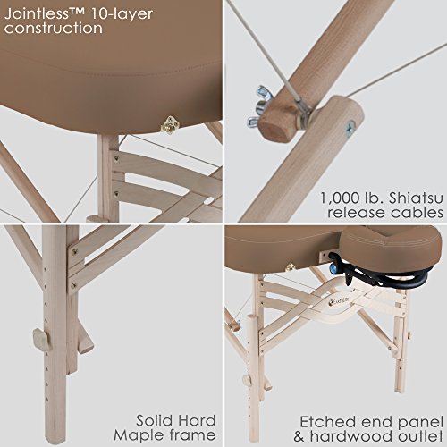 EARTHLITE Premium Portable Massage Table Package SPIRIT with Flex-Rest Face Cradle & Strata Face Pillow, Carry Case, Made in USA E382