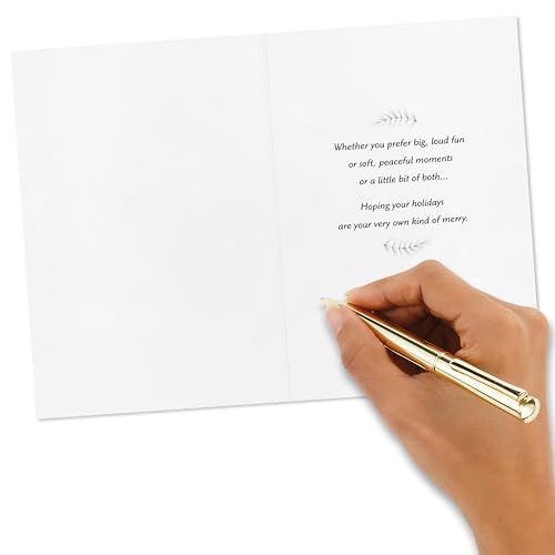 Hallmark Modern Boxed Christmas Cards with Envelopes, Evergreen Branches and Holly A12256