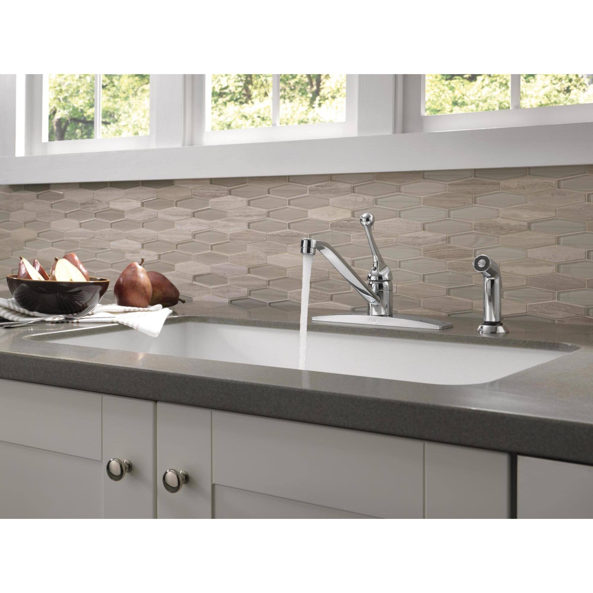 Delta 400LF-WF Single Handle Kitchen Faucet with Spray Chrome A1144