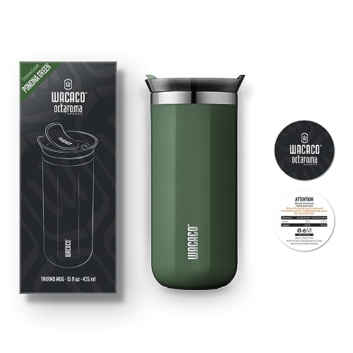 WACACO Octaroma Classico Vacuum Insulated Coffee Mug, Double-wall Stainless Steel, 6 fl oz, Carmine Red Z33030