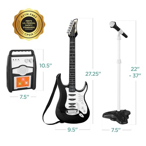 Kids Electric Musical Guitar Play Set Toy Starter Kit with Microphone and Amp - Blue B982