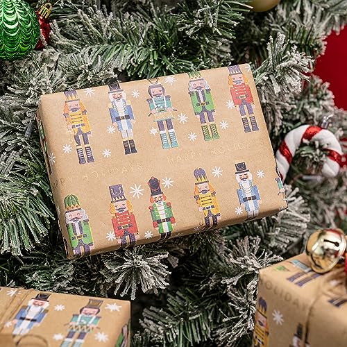 RUSPEPA Christmas Wrapping Paper Jumbo Roll Kraft Paper, Christmas Tree Design, 30 in x 100 ft U53088